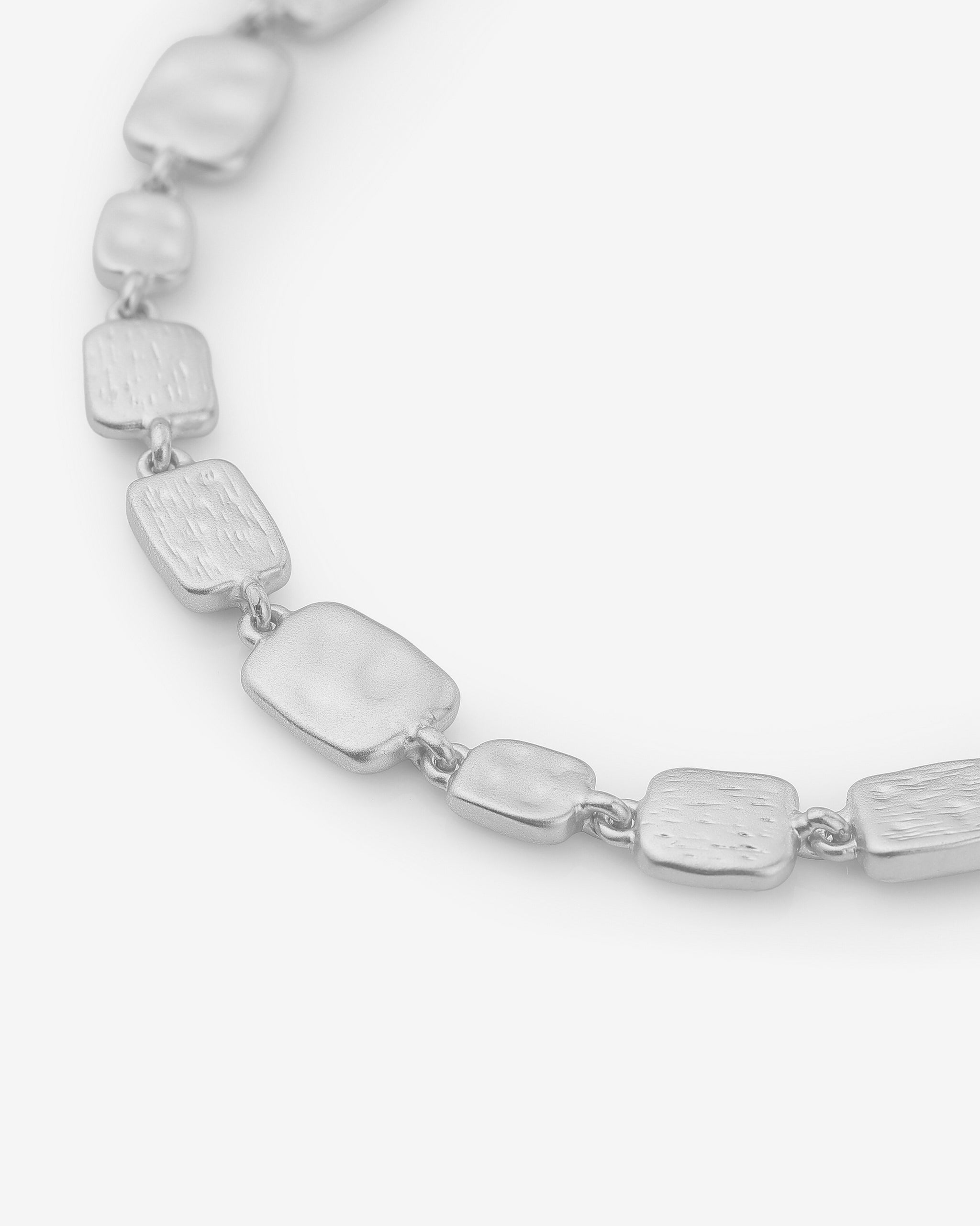 Hammered Plate Bracelet - Sterling Silver Plated