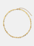 Hammered Plate Necklace -  18K Gold Plated