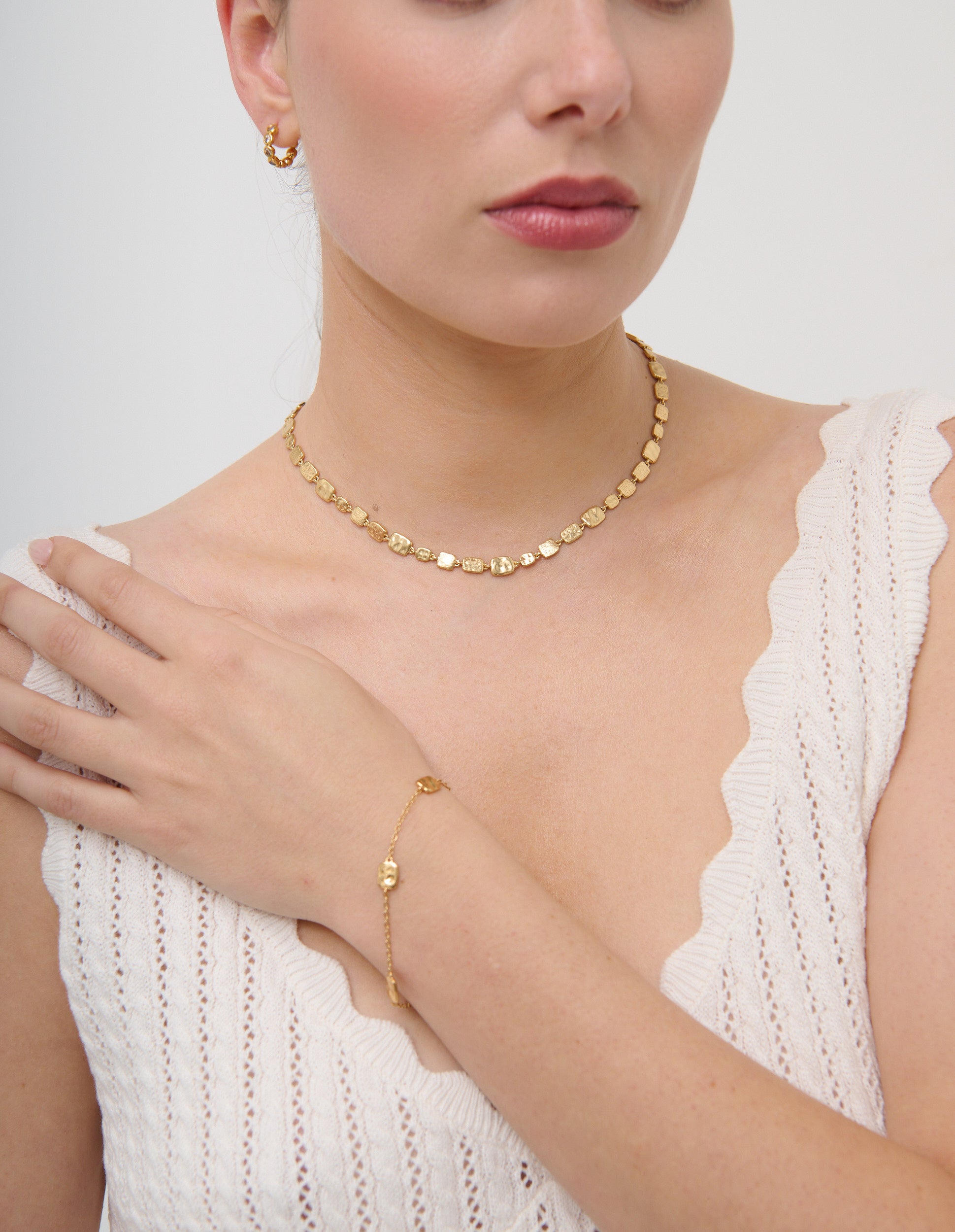 Portia Medallion Link Bracelet - Gold