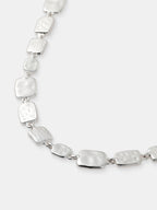 Hammered Plate Necklace - Sterling Silver Plated