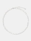 Hammered Plate Necklace - Sterling Silver Plated