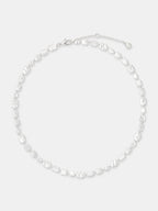 Hammered Plate Necklace - Sterling Silver Plated