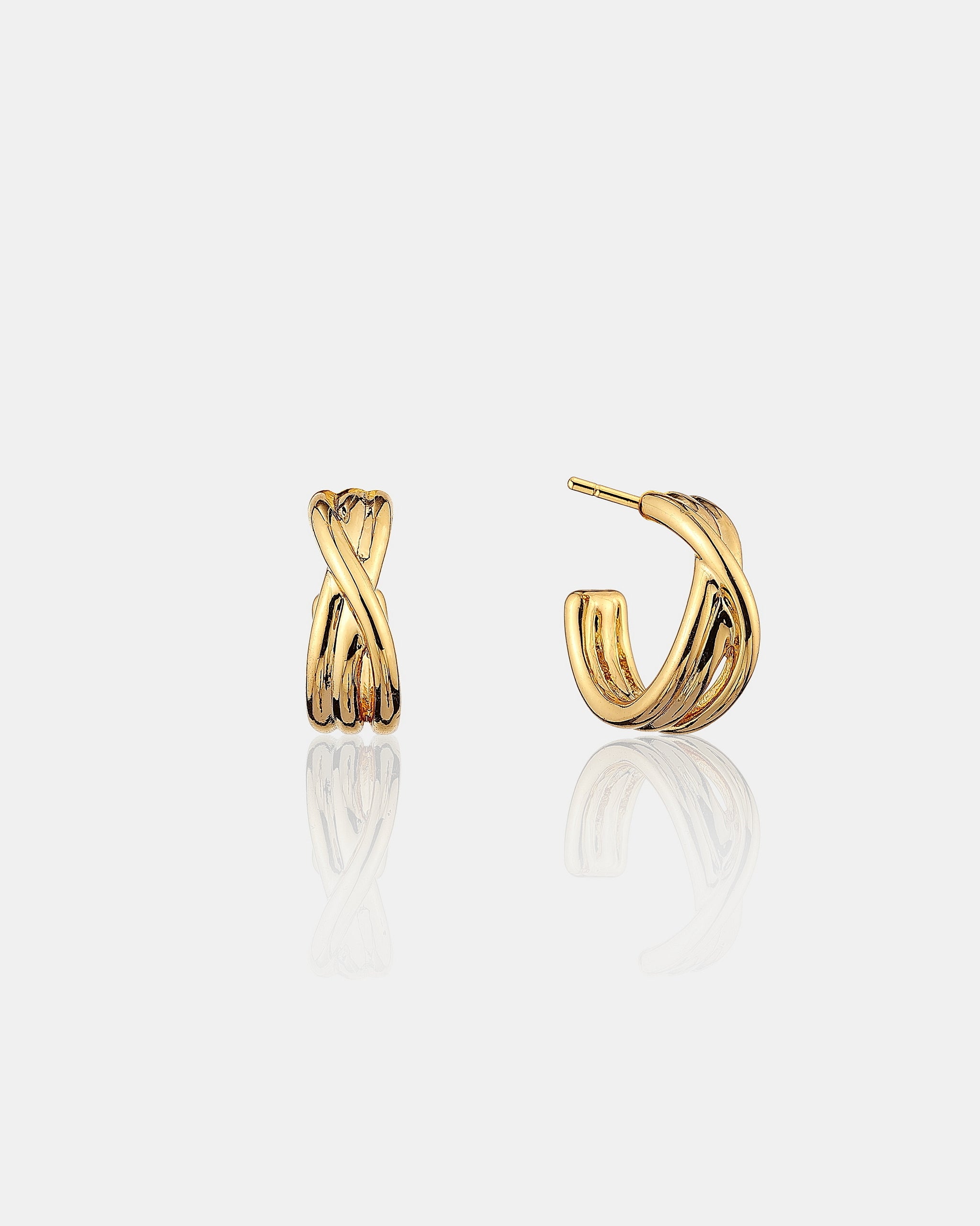 Twist Small Hoops in 18K Gold Plated