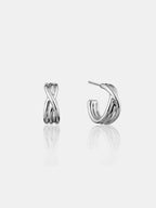 Twist Small Hoops in Sterling Silver Plated