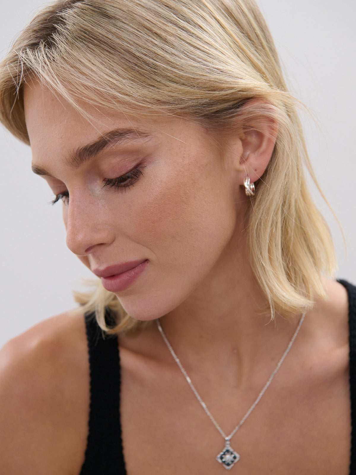 Twist Small Hoops in Sterling Silver Plated