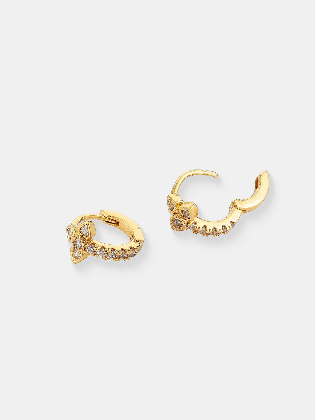 Petite Diamanté 18K Gold Plated Huggies