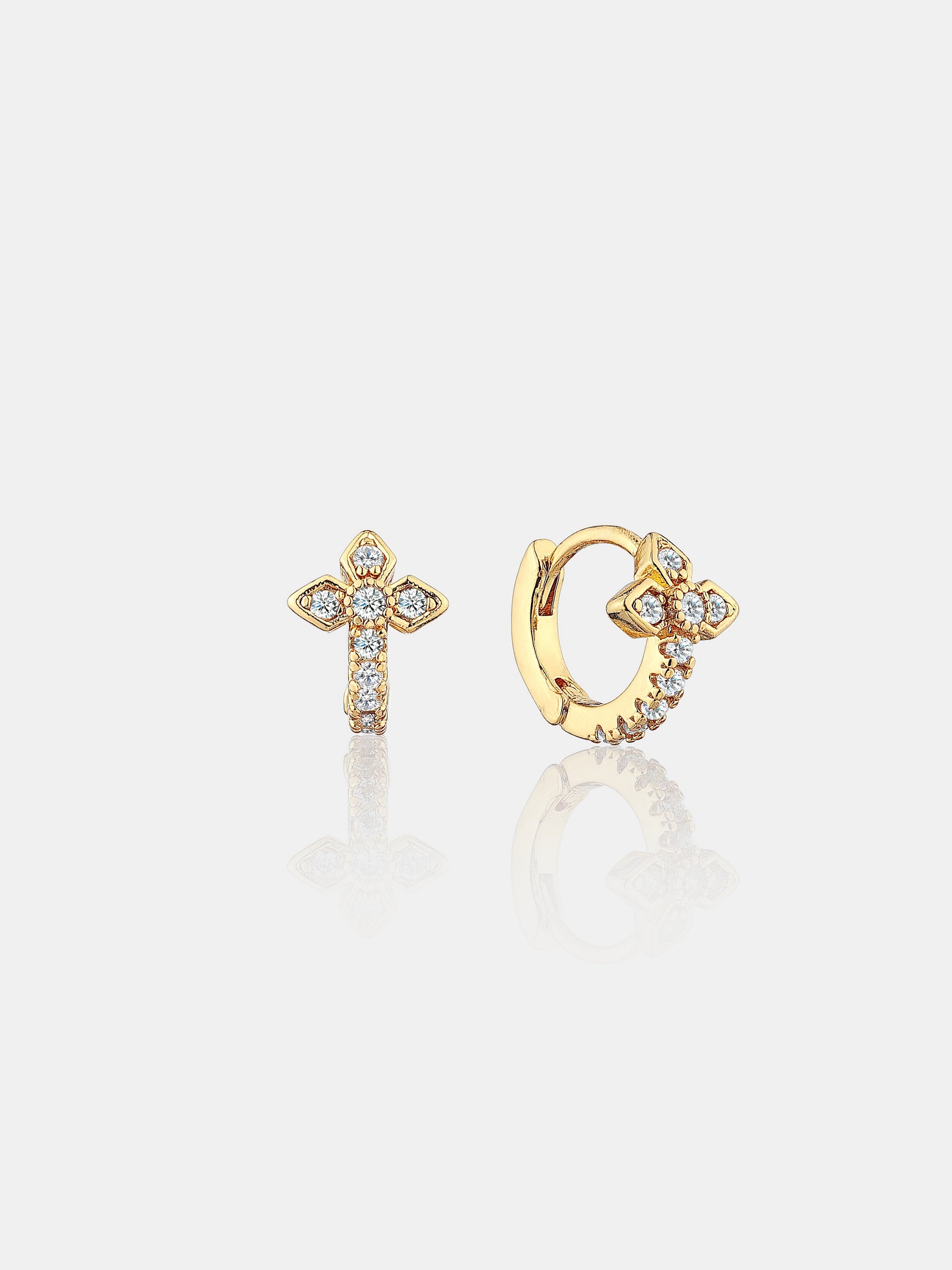 Petite Diamanté 18K Gold Plated Huggies