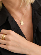 Sun Charm Matte Necklace - 18K Gold Plated