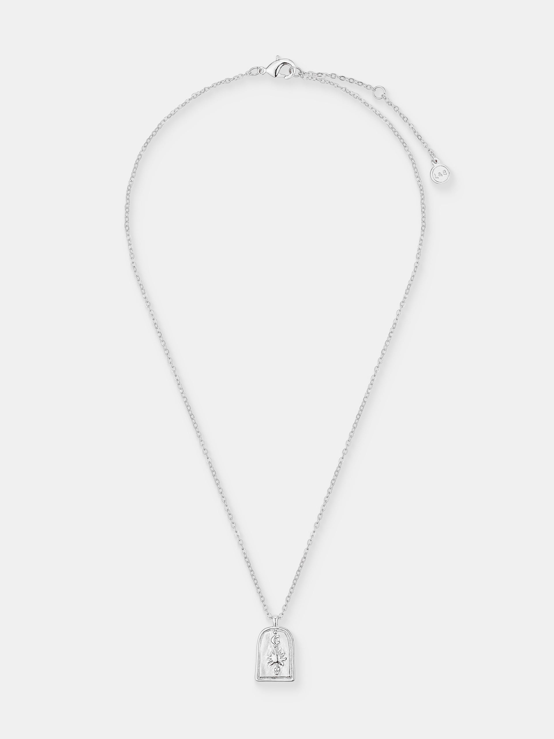 Sun Charm Necklace - Silver Plated