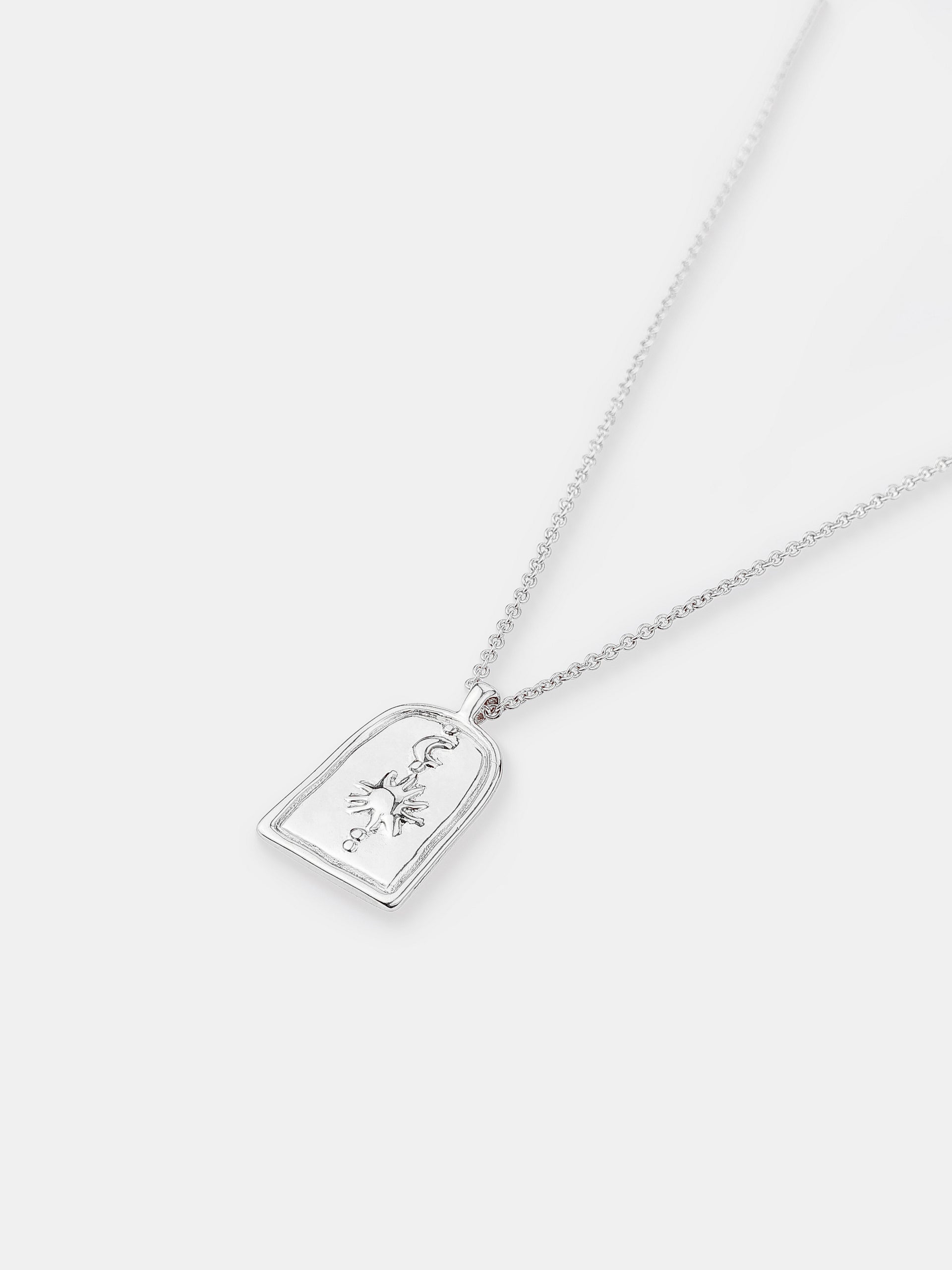 Sun Charm Necklace - Silver Plated