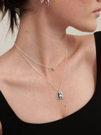 Sun Charm Necklace - Silver Plated