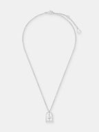 Sun Charm Matte Necklace - Silver Plated