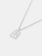 Sun Charm Matte Necklace - Silver Plated
