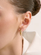 Diamanté Twist 18K Gold Plated Earrings