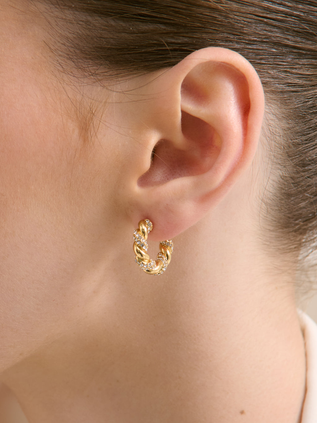 Diamanté Twist 18K Gold Plated Earrings