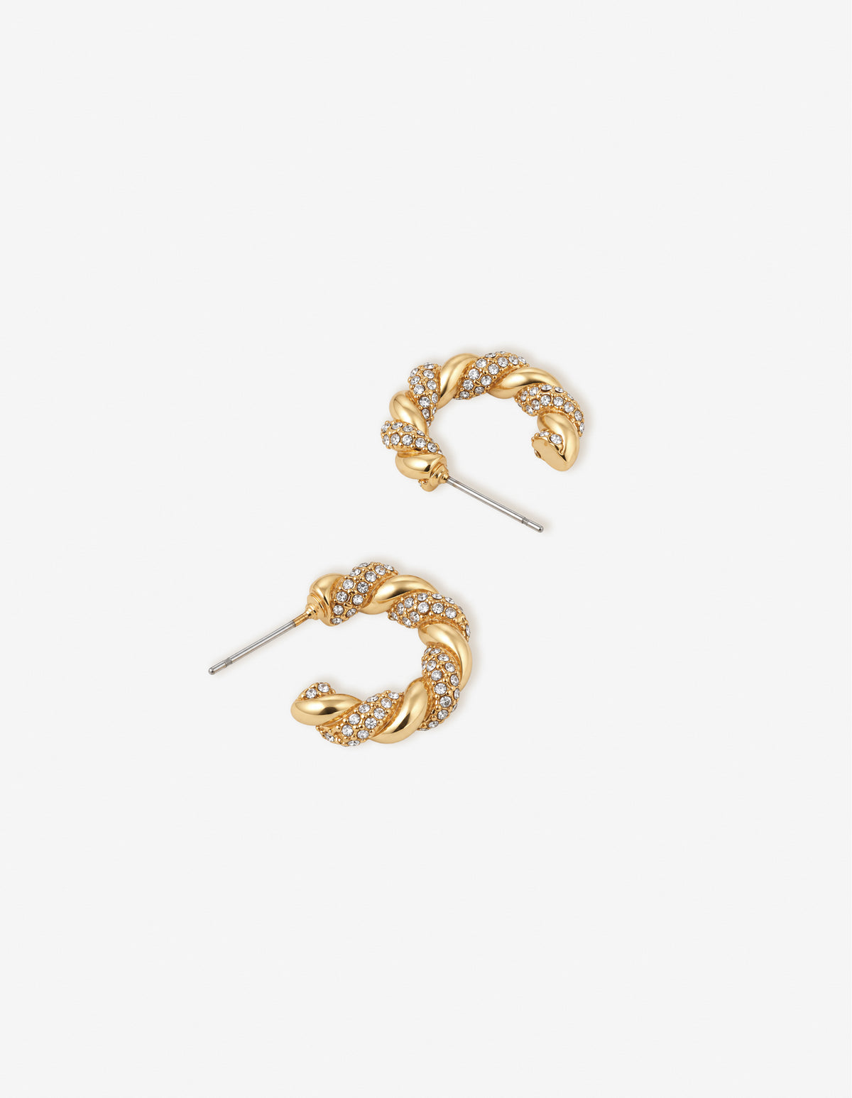 Diamanté Twist 18K Gold Plated Earrings