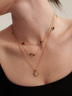 Diamanté Heart Necklace - 18K Gold Plated