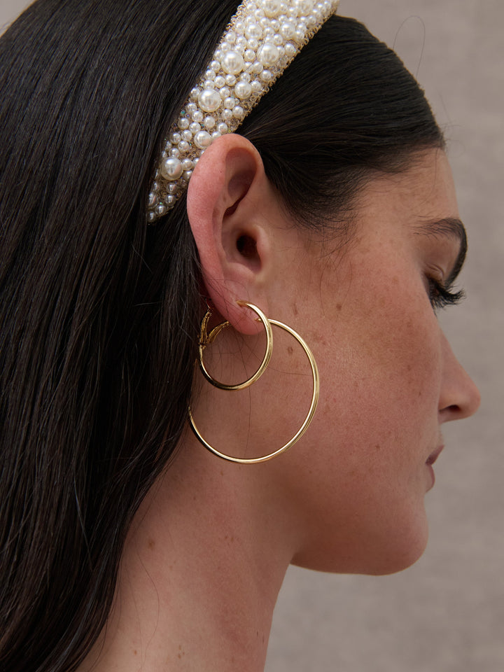 50mm Classic Sterling Silver Plated Hoops