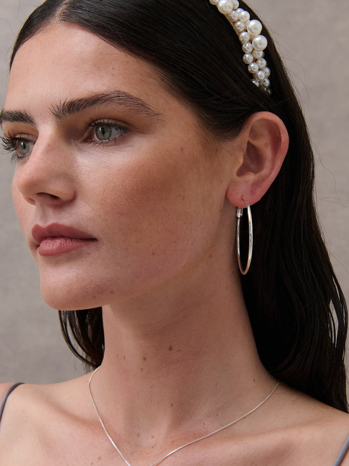 50mm Classic Sterling Silver Plated Hoops