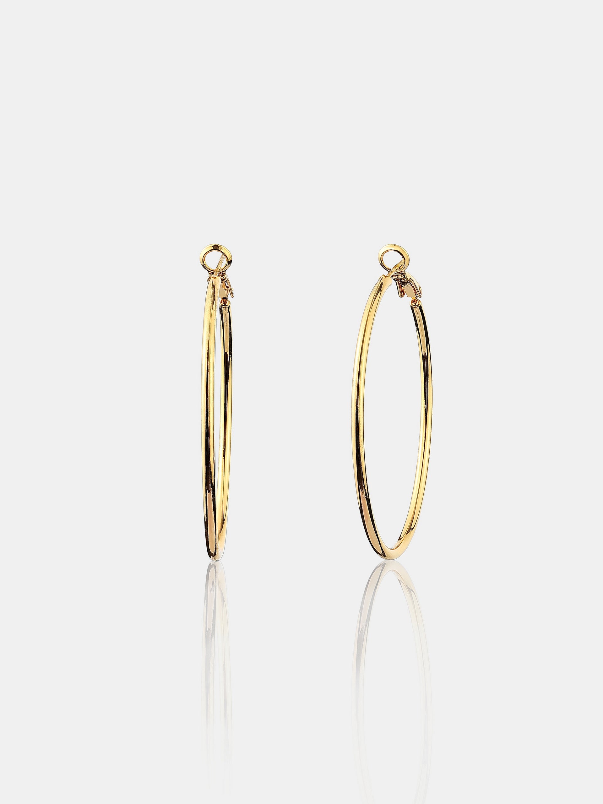 50mm Classic 18K Gold Plated Hoops