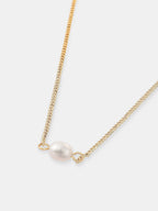 Single Pearl Necklace - 18K Gold Plated
