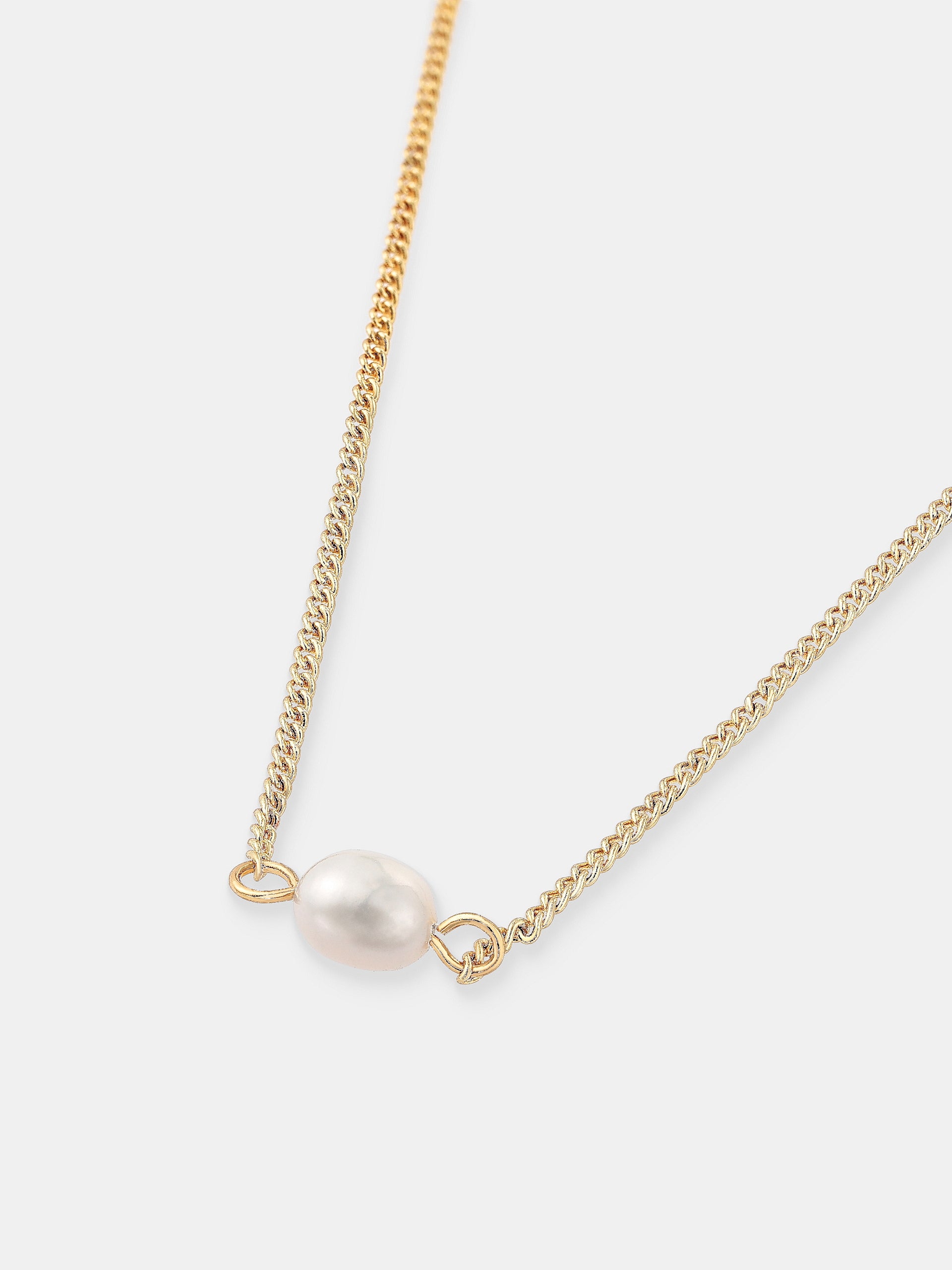 Single Pearl Necklace - 18K Gold Plated