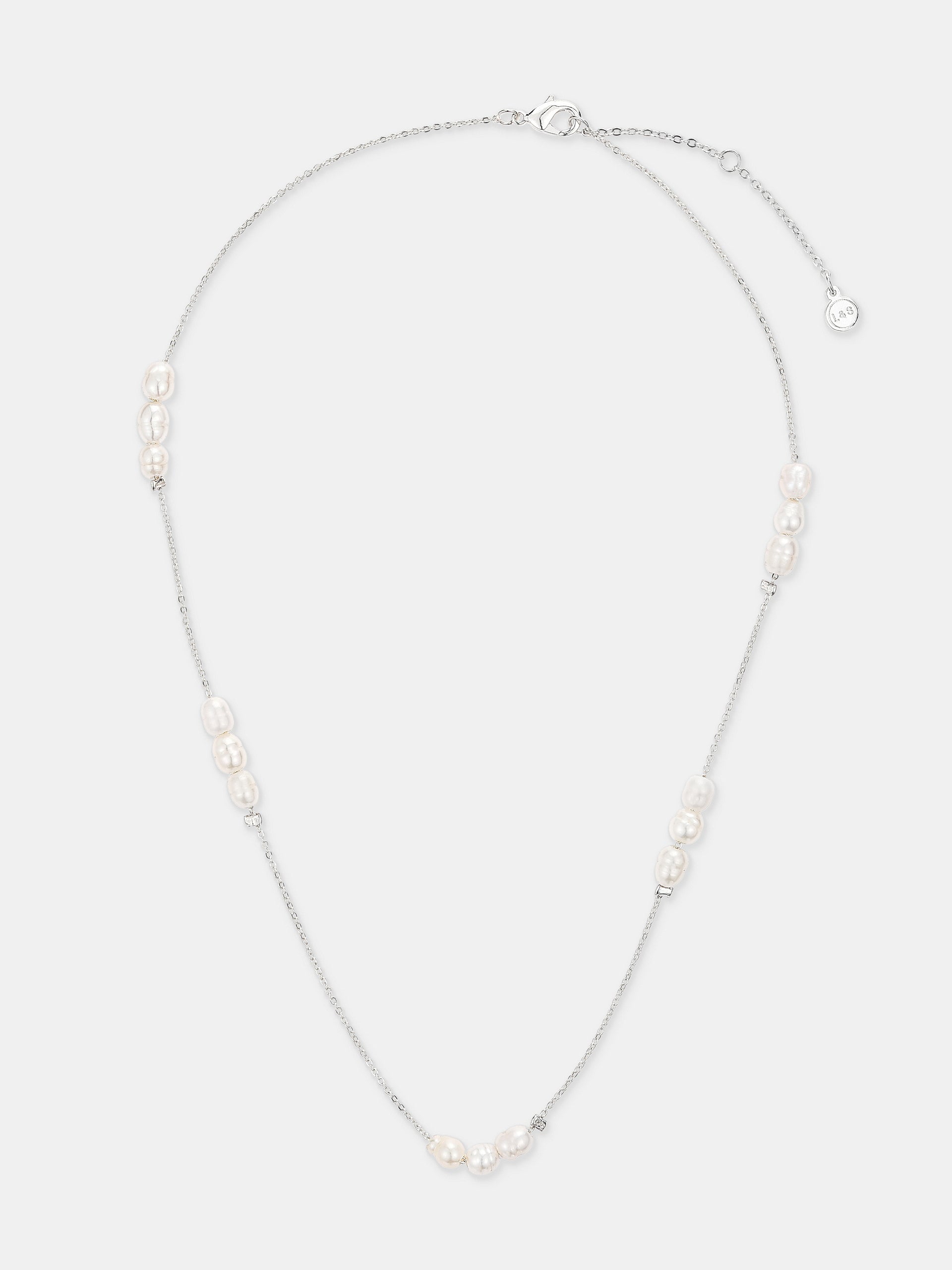 Trio Pearl Necklace - Silver Plated