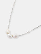 Trio Pearl Necklace - Silver Plated