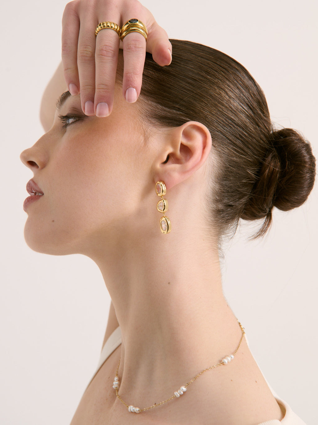 Cascade Crystal Drop Earrings - 18k Gold Plated