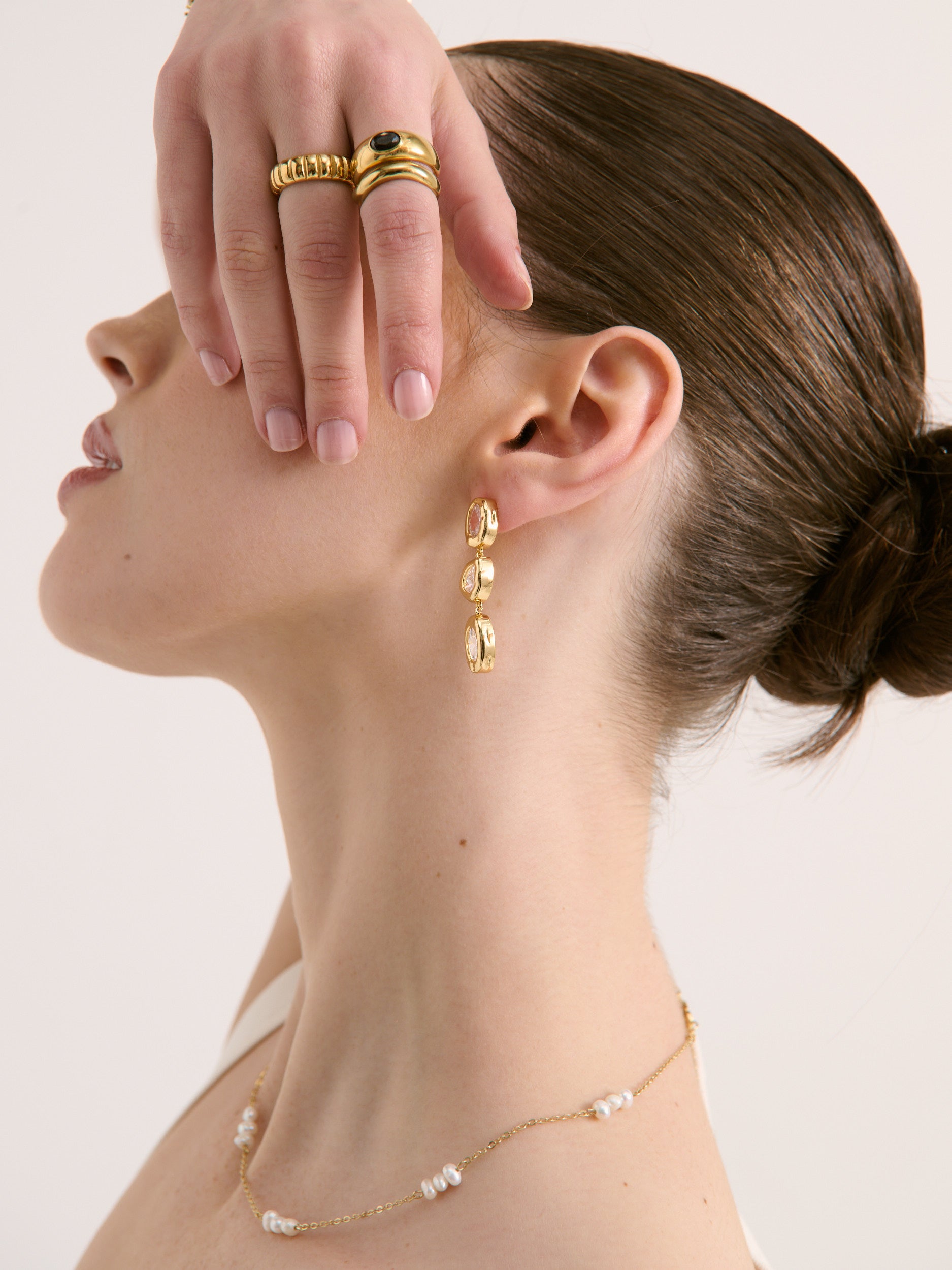 Trio Pearl Necklace - Gold