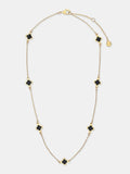 Mini Clover Gold Necklace - Black