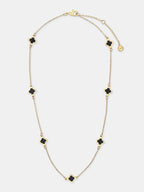 Mini Clover Gold Necklace - Black