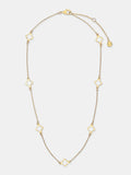 Mini Clover Gold Necklace - White