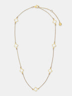Mini Clover Gold Necklace - White