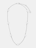 Mini Clover Silver Necklace - White