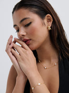 Mini Clover Gold Bracelet - White