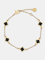 Mini Clover Gold Bracelet - Black