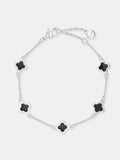 Mini Clover Silver Bracelet - Black