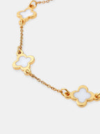 Mini Clover Gold Bracelet - White
