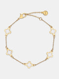 Mini Clover Gold Bracelet - White