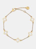 Mini Clover Gold Bracelet - White