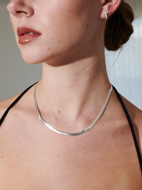 4mm Snake Chain Necklace - Silver Plated