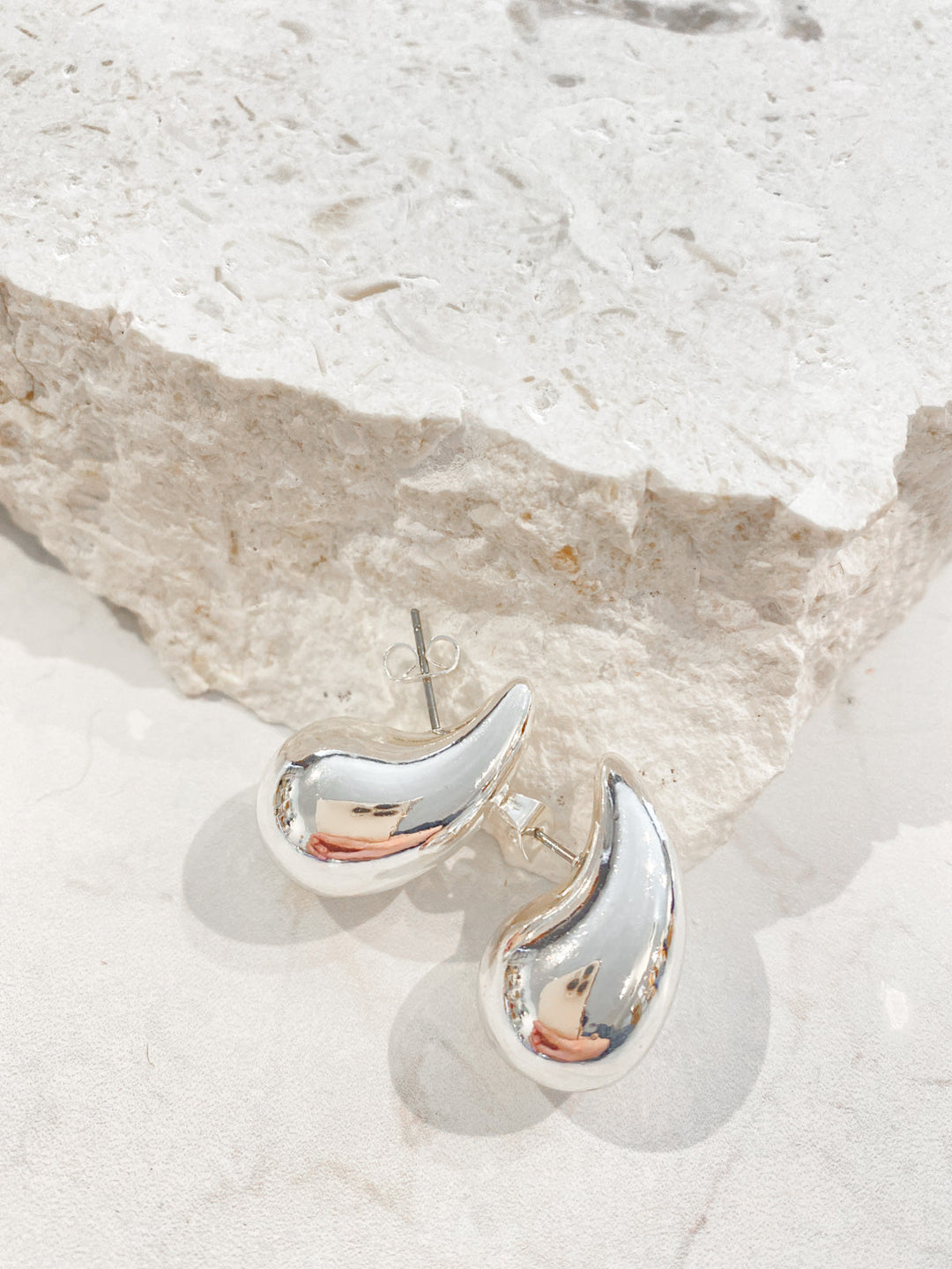 Small Droplet Sterling Silver Plated Earrings