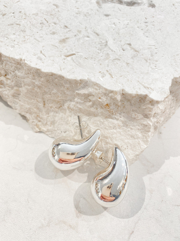 Small Droplet Sterling Silver Plated Earrings