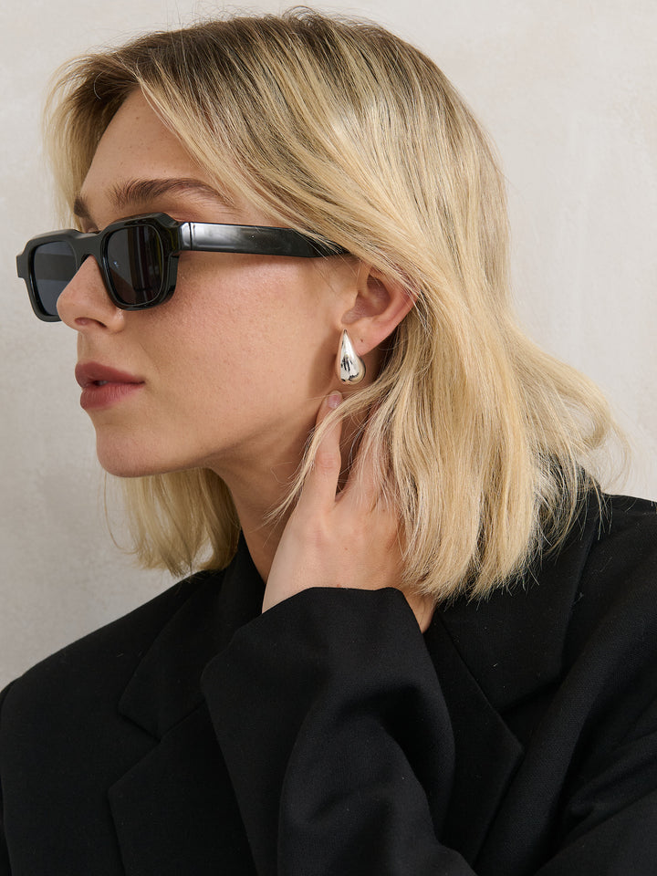 Small Droplet Sterling Silver Plated Earrings