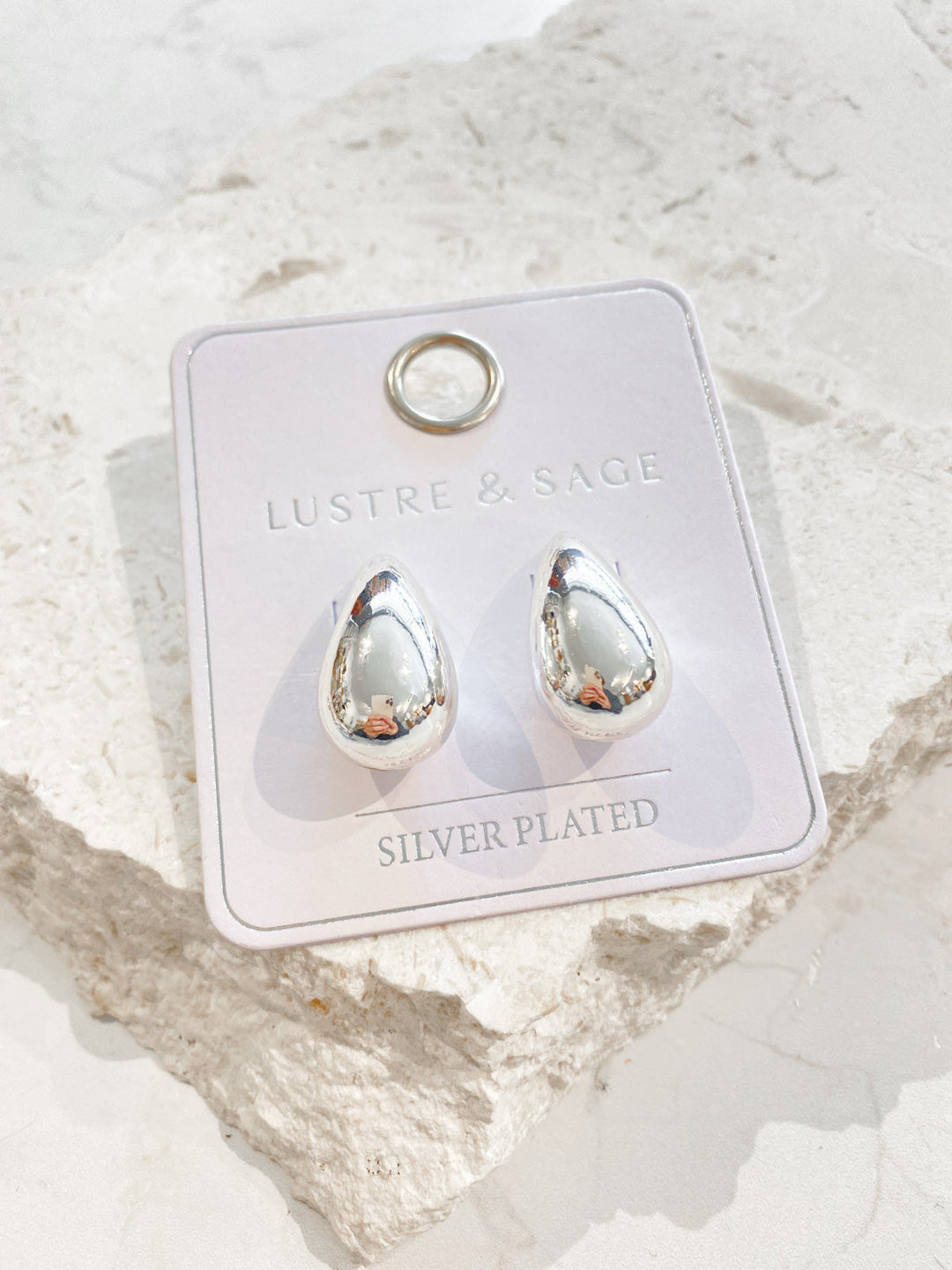 Small Droplet Sterling Silver Plated Earrings