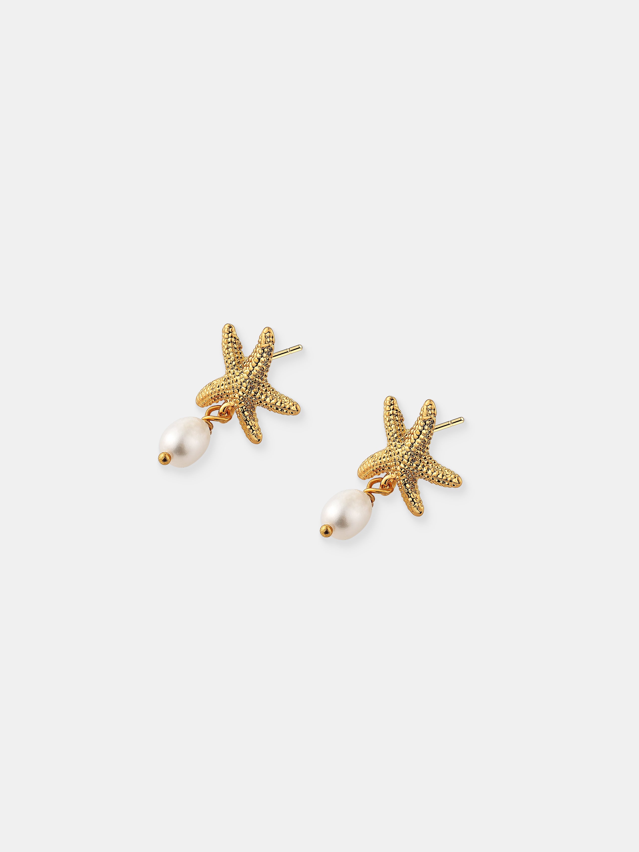 Starfish Pearl 18K Gold Plated Earrings