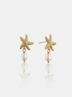 Starfish Pearl 18K Gold Plated Earrings
