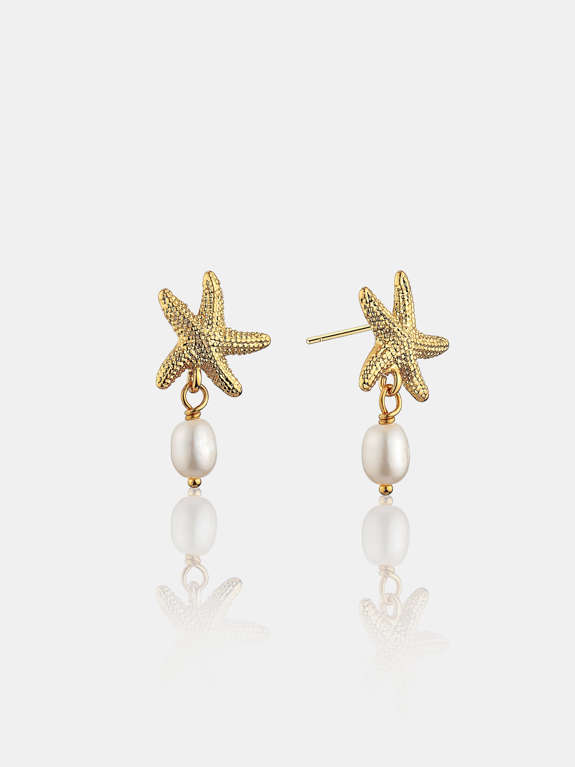 Starfish Pearl 18K Gold Plated Earrings