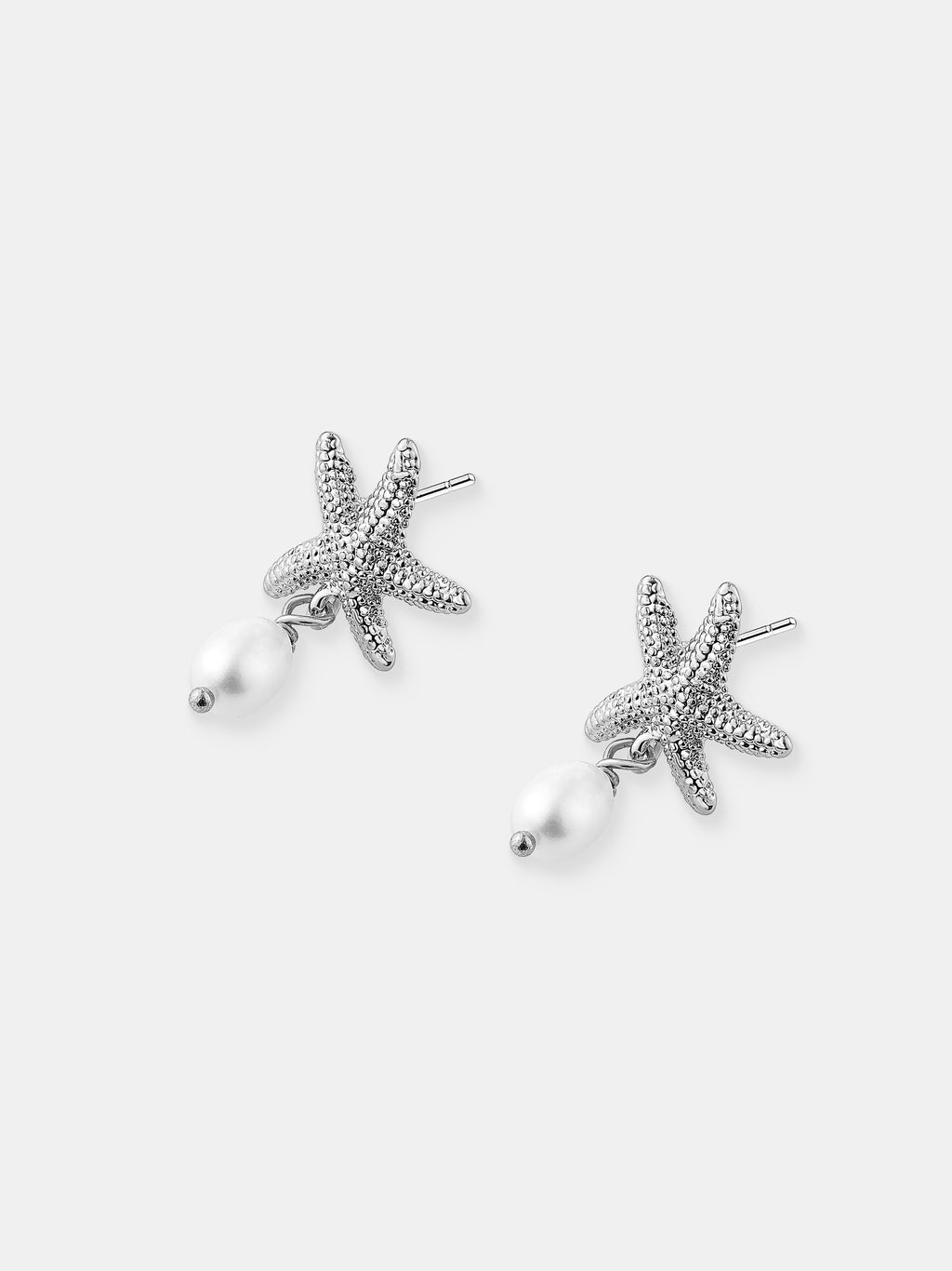 Starfish Pearl Sterling Silver Plated Earrings